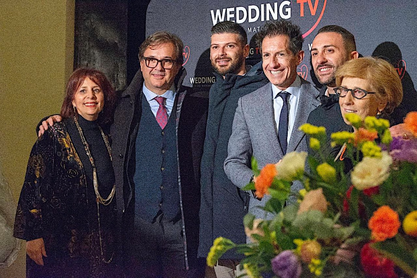 Stella Filella, Giuseppe Rocchetta, Marco Renzi di Wedding TV, il sindaco Luca Lepore, e la padrona di casa a Palazzo Cjbo Malaspina